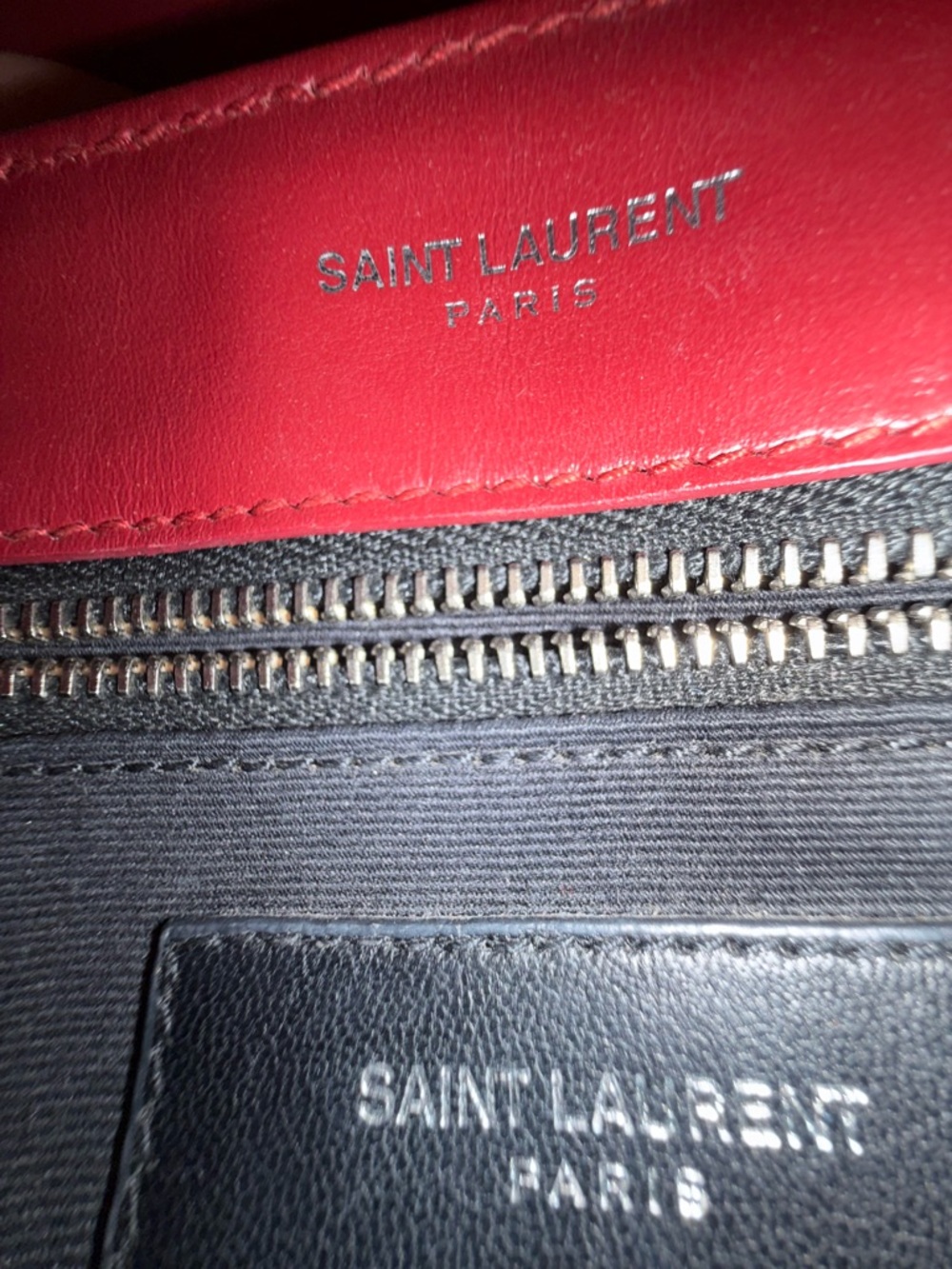 Saint Laurent Burgundy Quilted Leather Crossbody with Silver YSL Logo - Picture 4 of 4